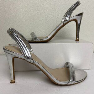 Reaction by Kenneth Cole Strappy Silver  Sandals Heels